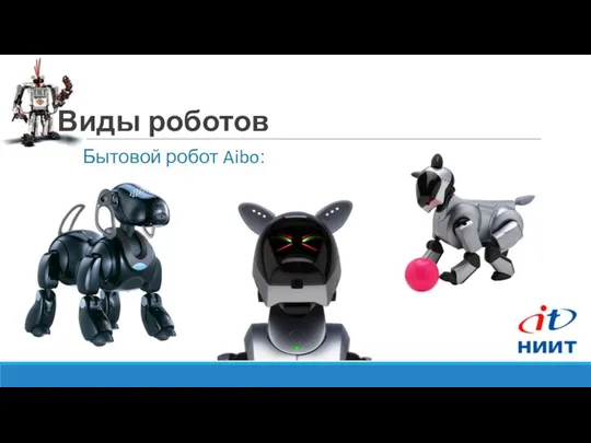 Виды роботов Бытовой робот Aibo: