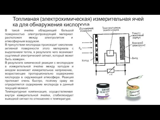 Топливная (электрохимическая) измерительная ячей­ка для обнаружения кислорода В такой ячейке обладающий