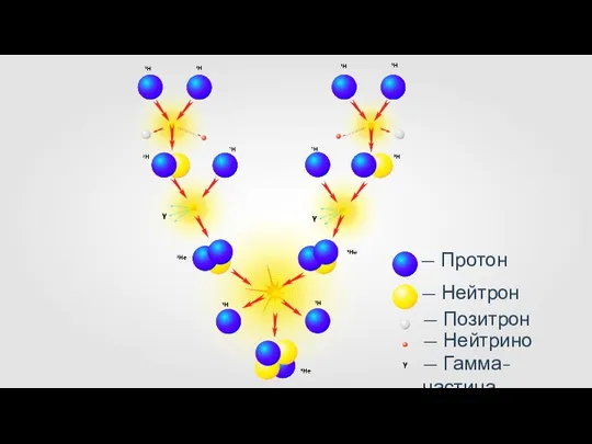 — Протон — Нейтрон — Позитрон — Нейтрино — Гамма-частица