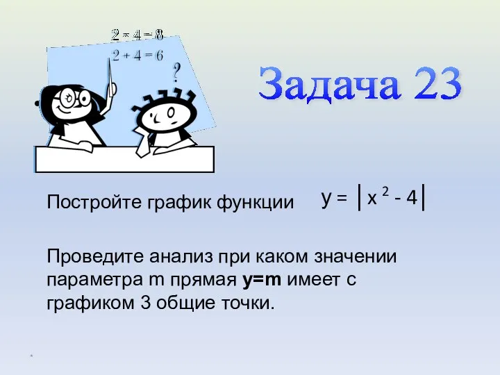 y = у = │x 2 - 4│ * Постройте график