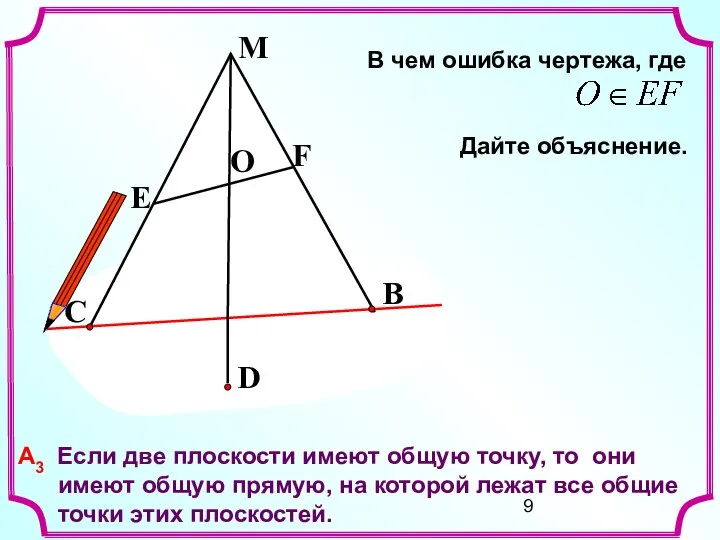 С Е М О F B D А3 Если две плоскости