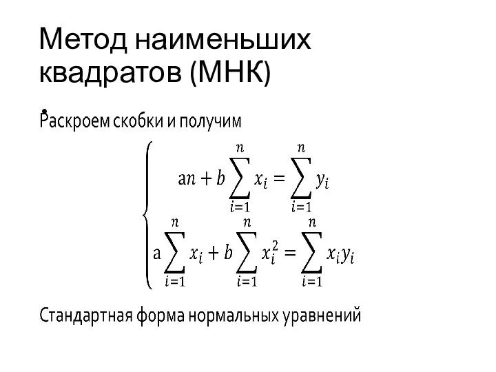 Метод наименьших квадратов (МНК)