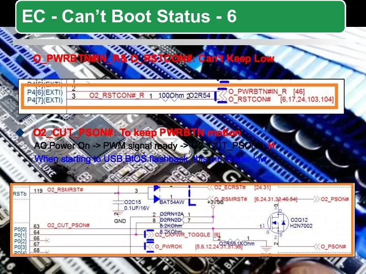 O_PWRBTN#IN_R& O_RSTCON#: Can’t Keep Low O2_CUT_PSON#: To keep PWRBTN motion AC