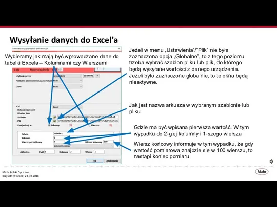 Wysyłanie danych do Excel’a