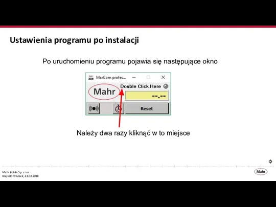 Ustawienia programu po instalacji Po uruchomieniu programu pojawia się następujące okno