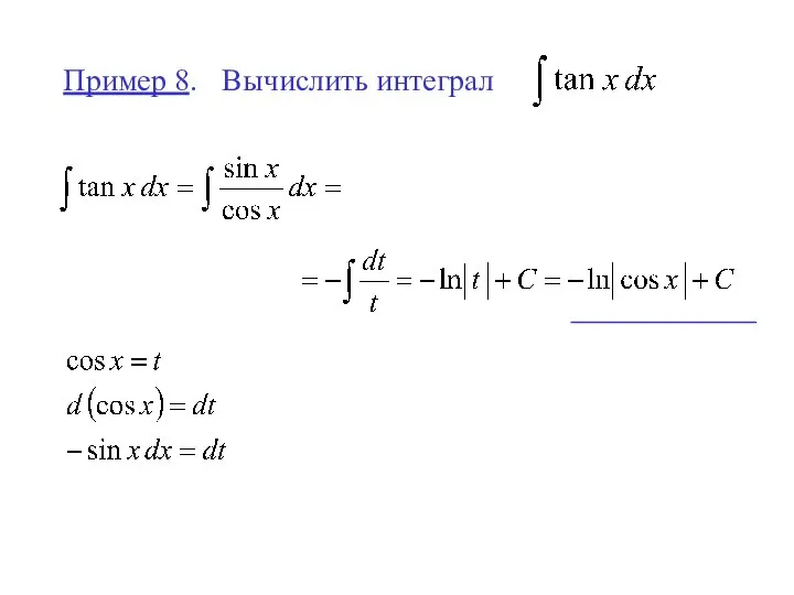 Пример 8. Вычислить интеграл