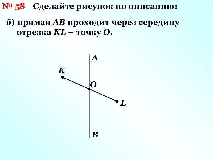 № 58 Сделайте рисунок по описанию: б) прямая АВ проходит через