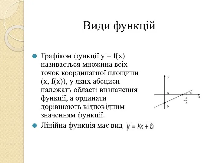 Графіком функції y = f(x) називається множина всіх точок координатної площини