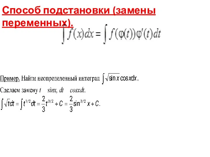 Способ подстановки (замены переменных).