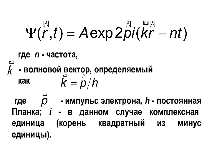 где n - частота, - волновой вектор, определяемый как где -