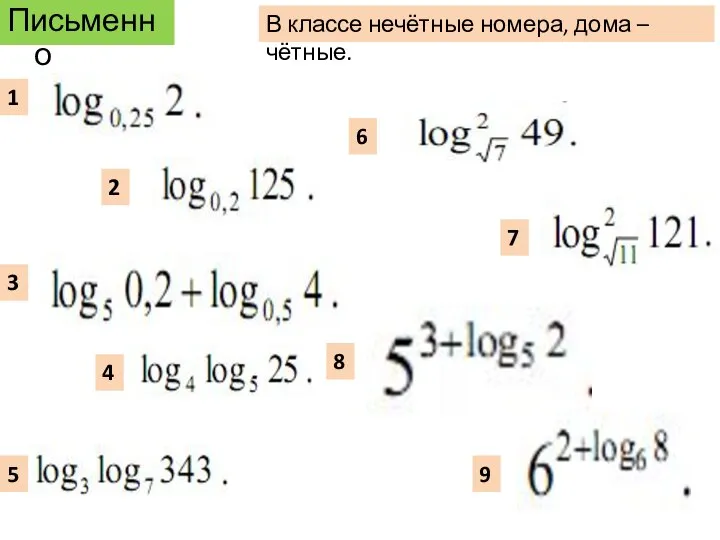 Письменно 1 2 3 4 5 6 7 8 9 В