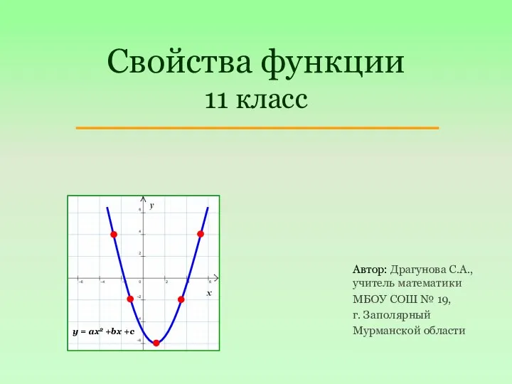 Свойства функции 11 класс