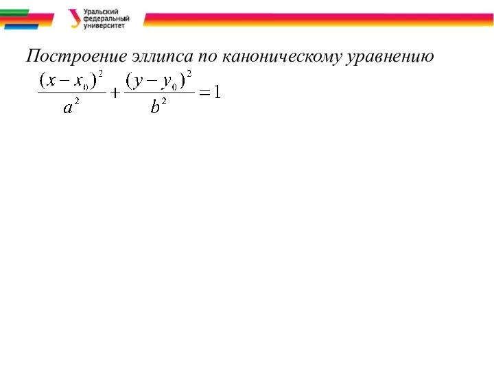 Построение эллипса по каноническому уравнению .