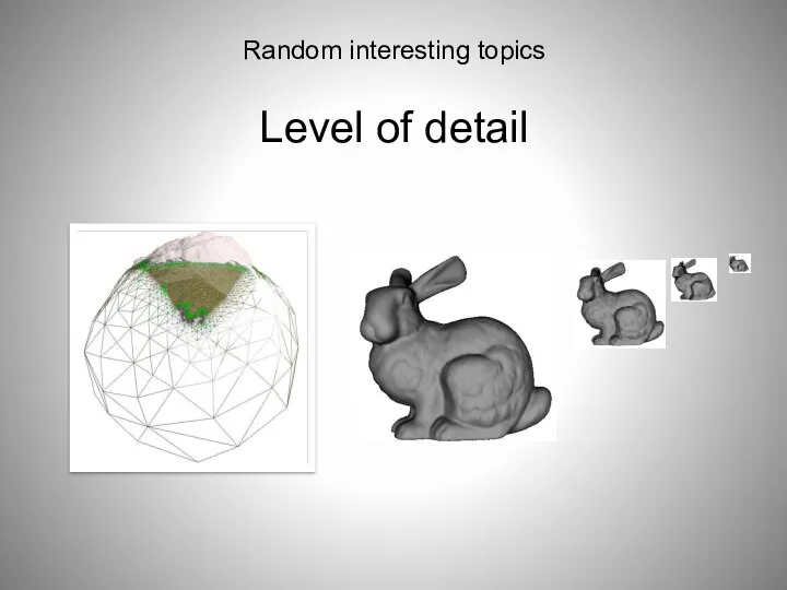 Random interesting topics Level of detail