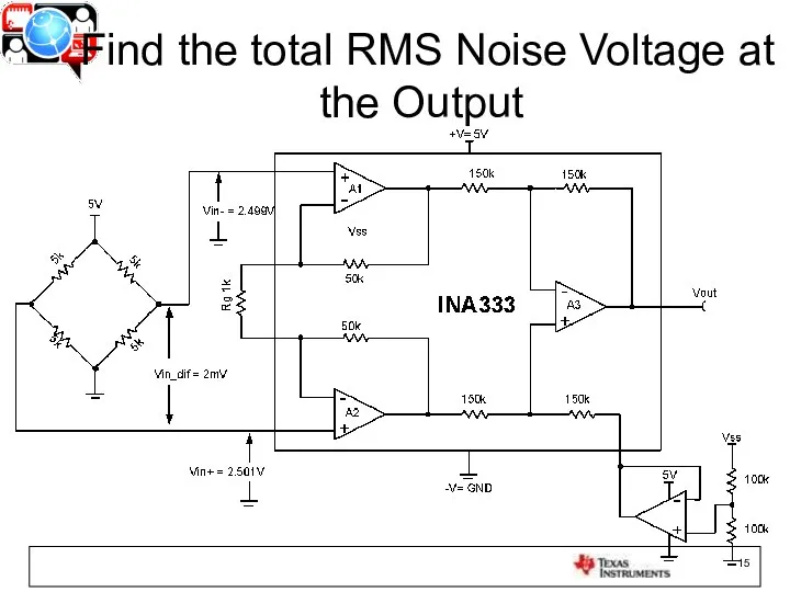 Find the total RMS Noise Voltage at the Output