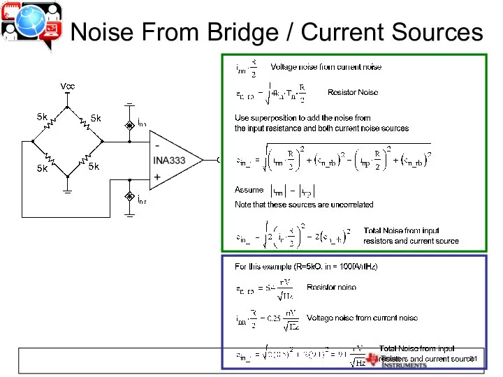 Noise From Bridge / Current Sources