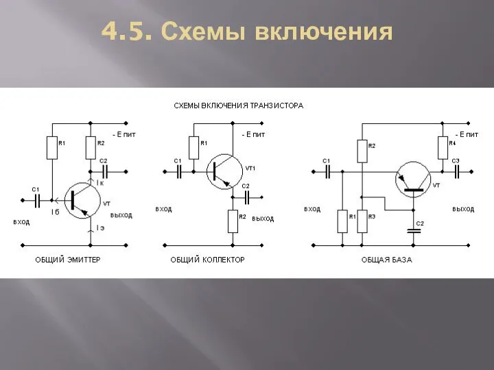 4.5. Схемы включения