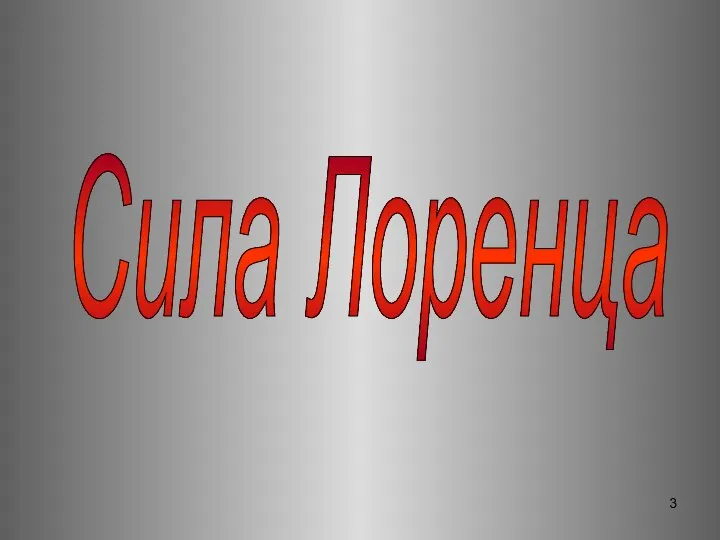 Сила Лоренца