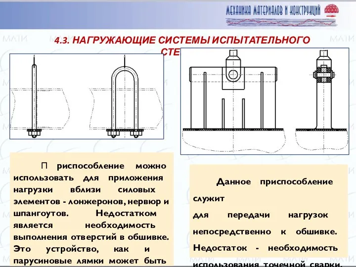 4.3. НАГРУЖАЮЩИЕ СИСТЕМЫ ИСПЫТАТЕЛЬНОГО СТЕНДА Приспособление можно использовать для приложения нагрузки