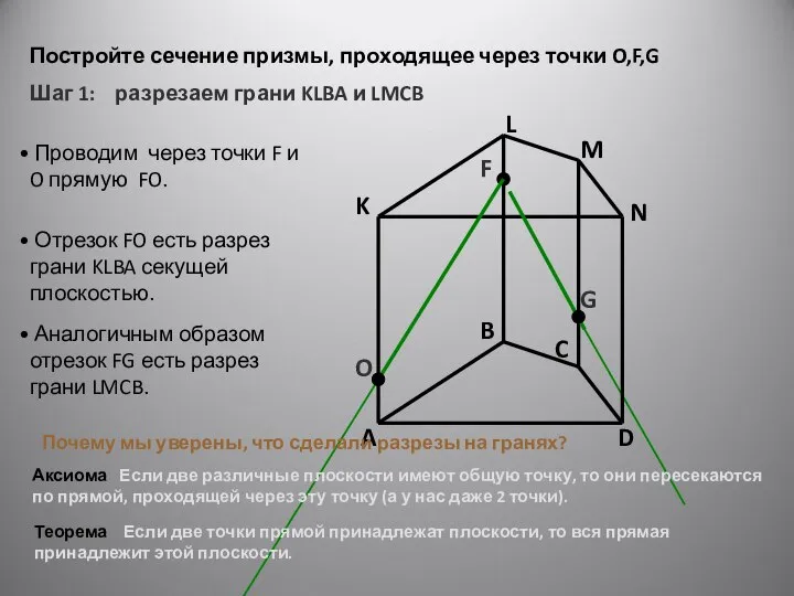 A B C D K L M N F G Проводим