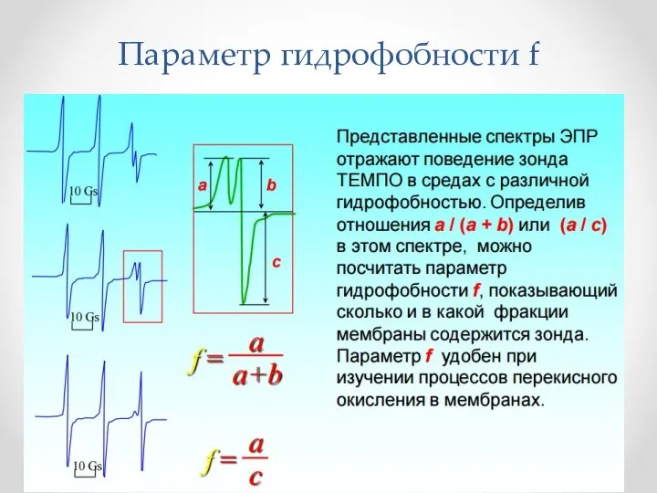 Параметр гидрофобности f