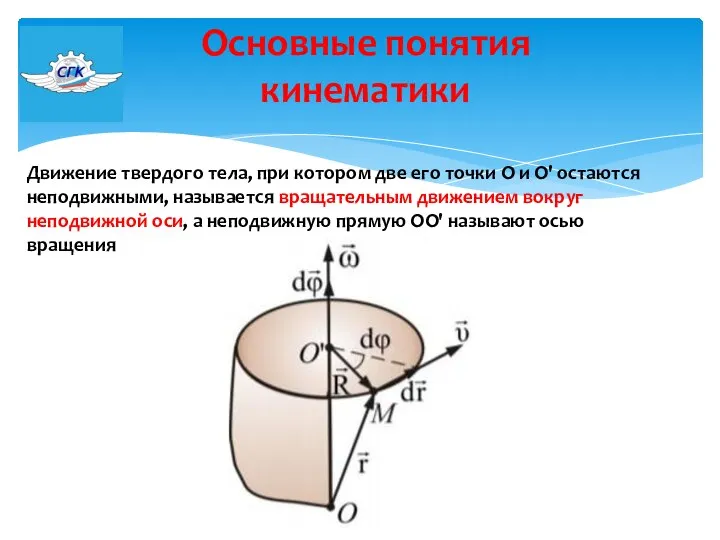 Основные понятия кинематики Движение твердого тела, при котором две его точки