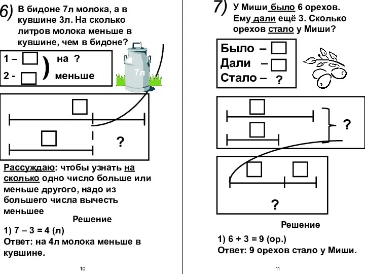 В бидоне 7л молока, а в кувшине 3л. На сколько литров