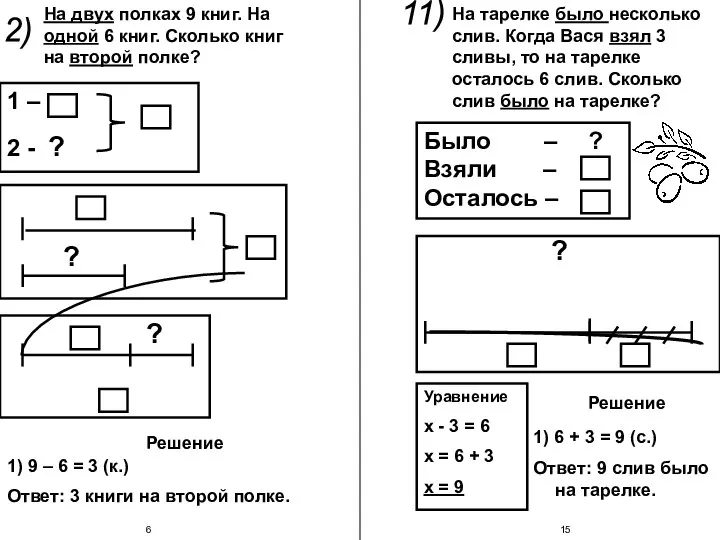 1 – 2 - ? 2) ? ? На двух полках