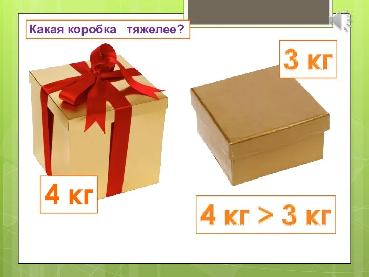 Какая коробка тяжелее? 4 кг