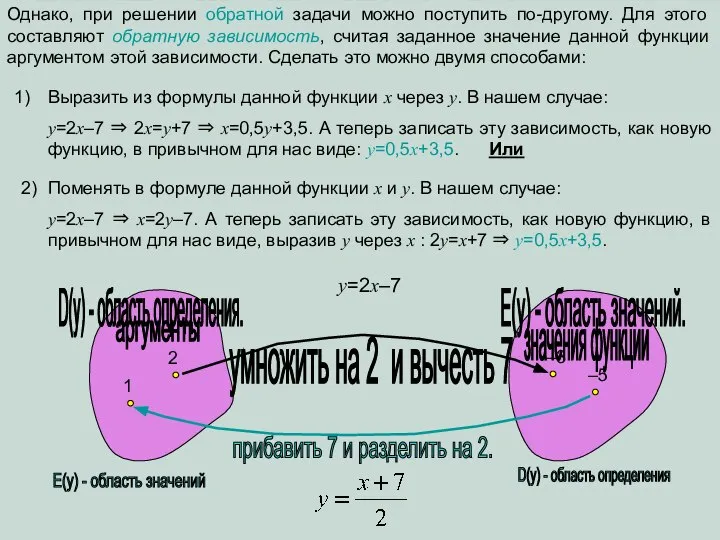 Однако, при решении обратной задачи можно поступить по-другому. Для этого составляют