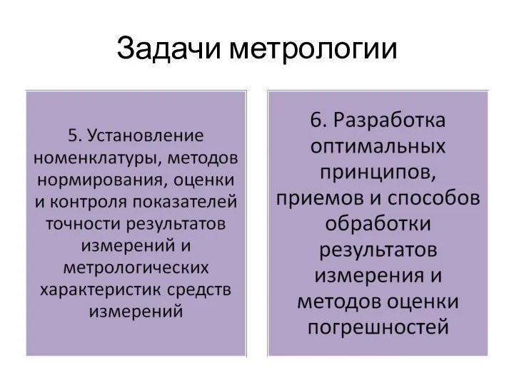 Задачи метрологии