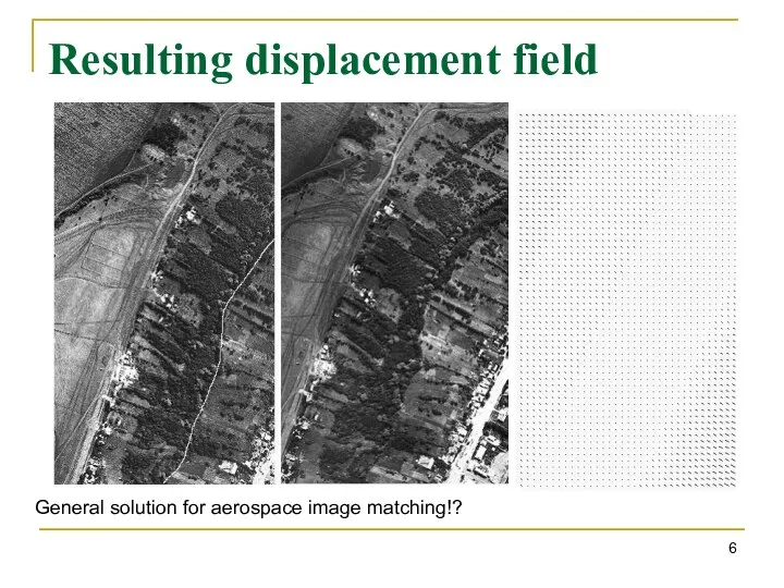 Resulting displacement field General solution for aerospace image matching!?
