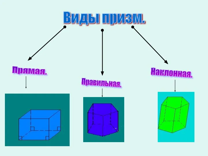 Виды призм. Прямая. Правильная. Наклонная.