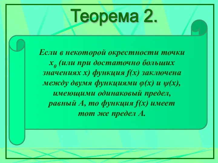 Теорема 2. Если в некоторой окрестности точки х0 (или при достаточно