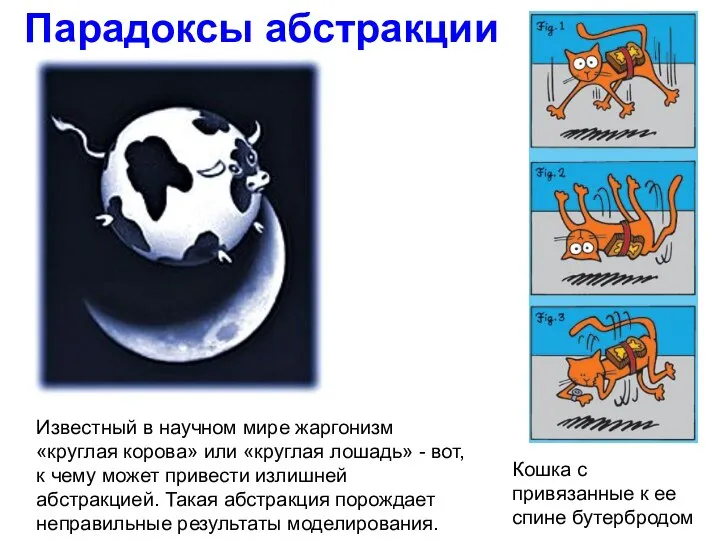 Парадоксы абстракции Известный в научном мире жаргонизм «круглая корова» или «круглая
