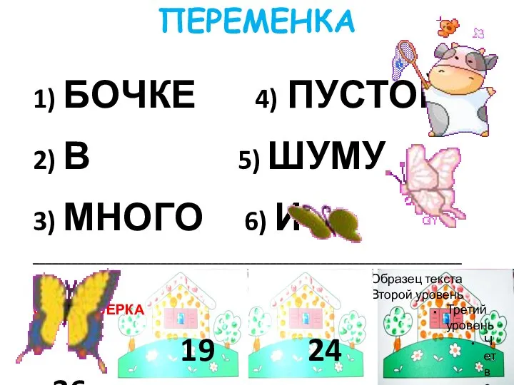 Образец текста Второй уровень Третий уровень Четвертый уровень Пятый уровень ПЕРЕМЕНКА