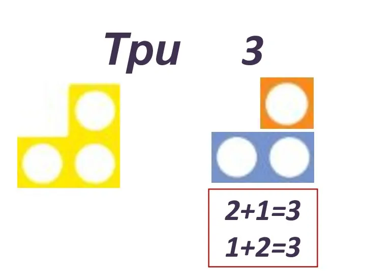 Три 3 2+1=3 1+2=3