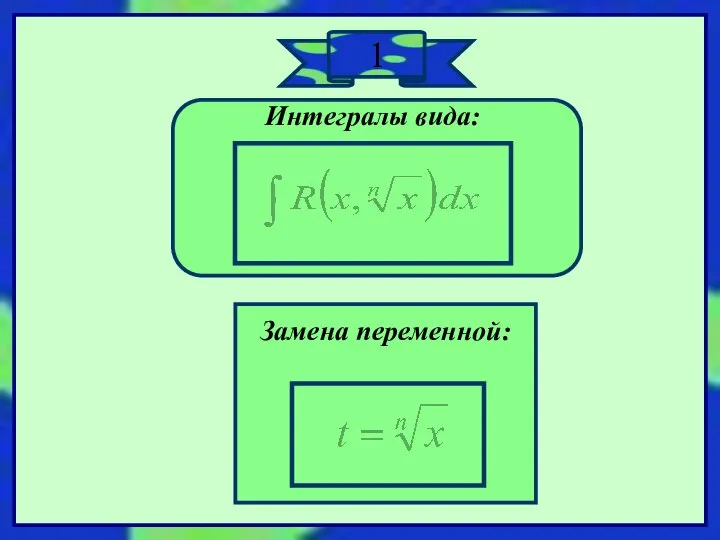 1 Интегралы вида: Замена переменной: