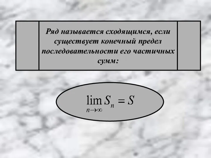 Ряд называется сходящимся, если существует конечный предел последовательности его частичных сумм: