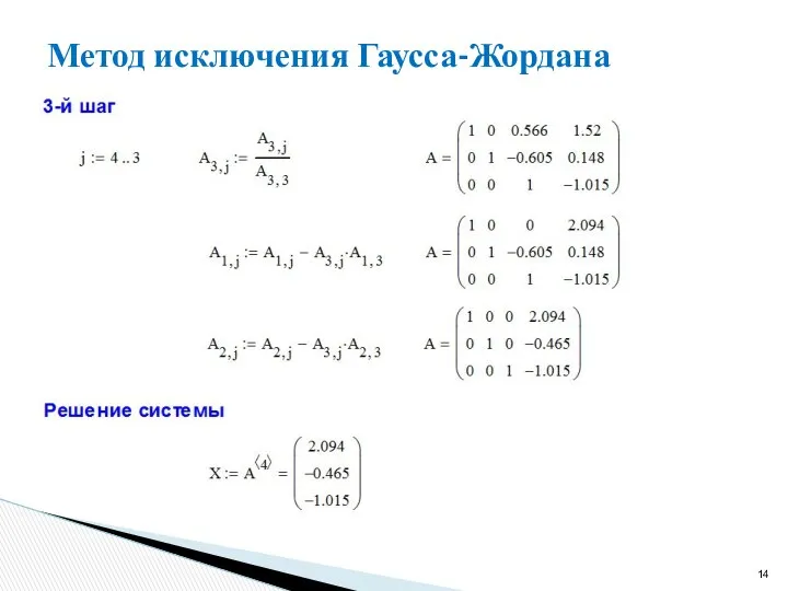 Метод исключения Гаусса-Жордана