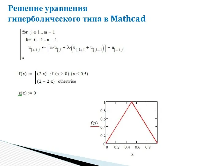 Решение уравнения гиперболического типа в Mathcad
