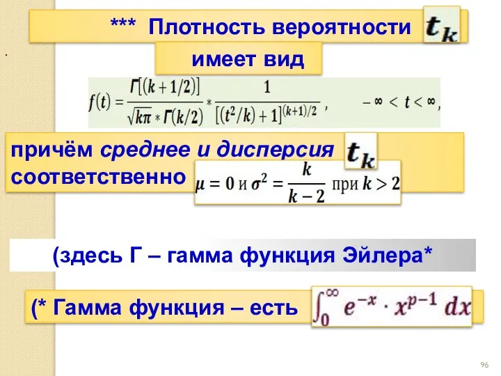 *** Плотность вероятности имеет вид причём среднее и дисперсия соответственно (здесь