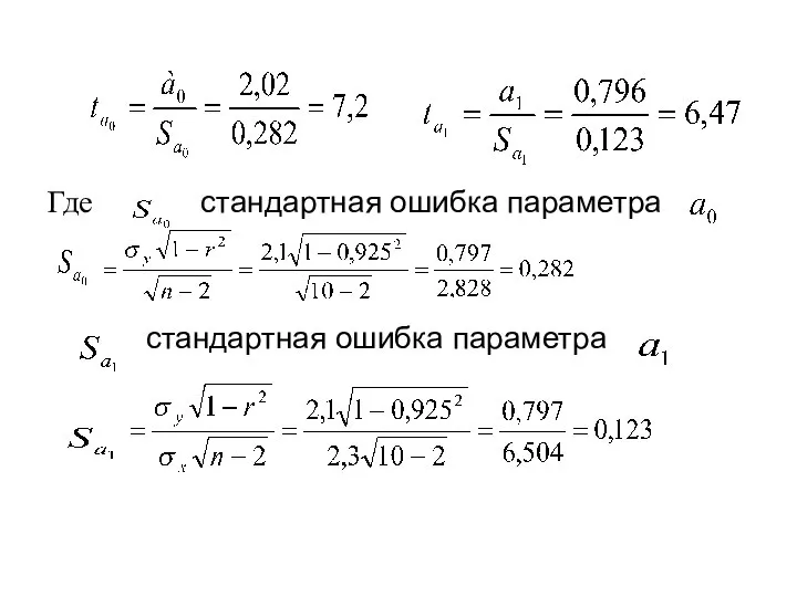 Где стандартная ошибка параметра стандартная ошибка параметра