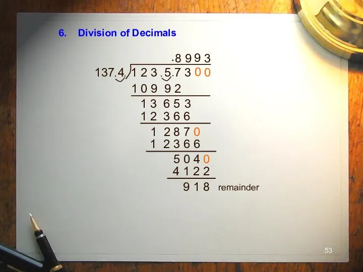 6. Division of Decimals 137 4 1 2 3 5 7