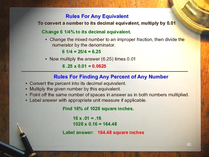 Rules For Any Equivalent To convert a number to its decimal