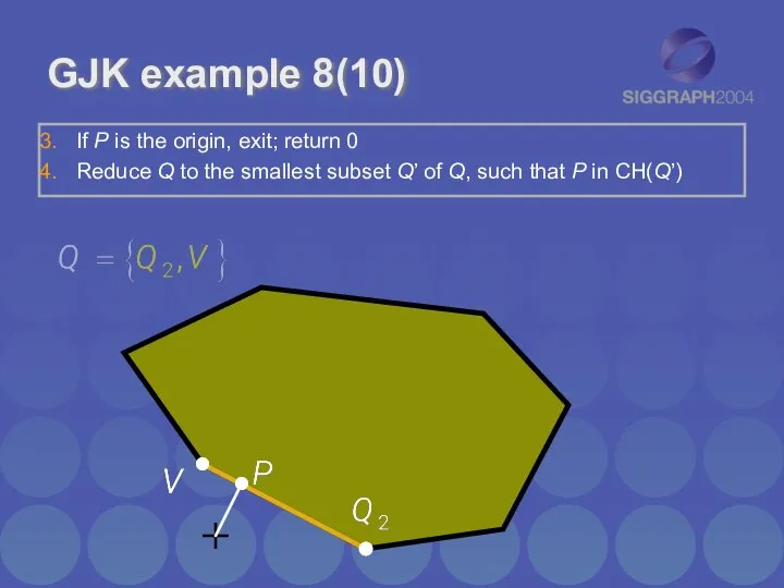 GJK example 8(10) If P is the origin, exit; return 0