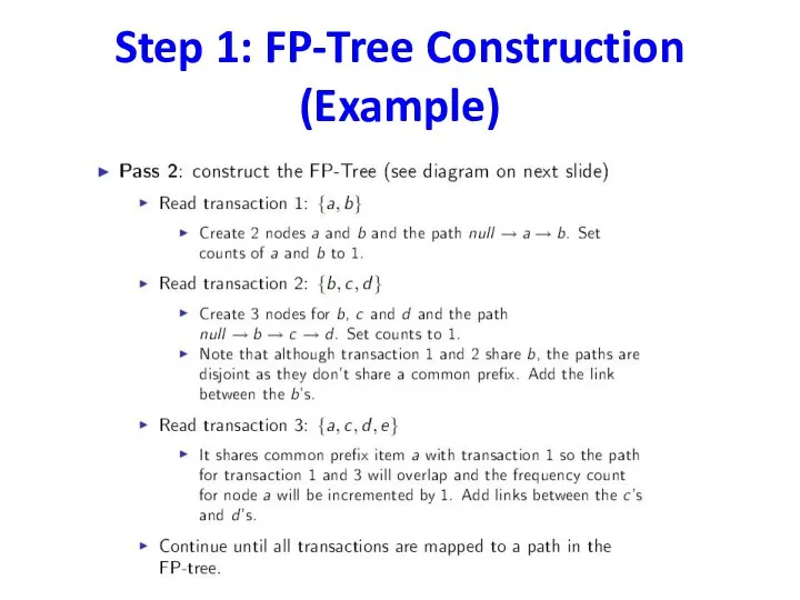 Step 1: FP-Tree Construction (Example)