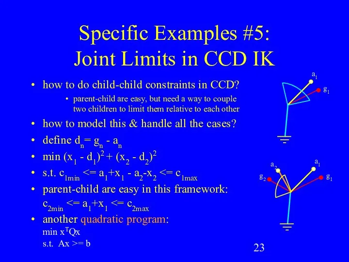 Specific Examples #5: Joint Limits in CCD IK how to do