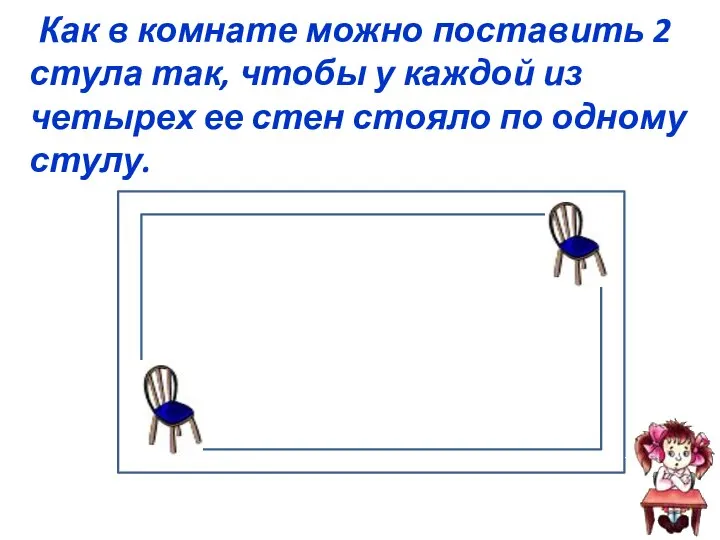 Как в комнате можно поставить 2 стула так, чтобы у каждой