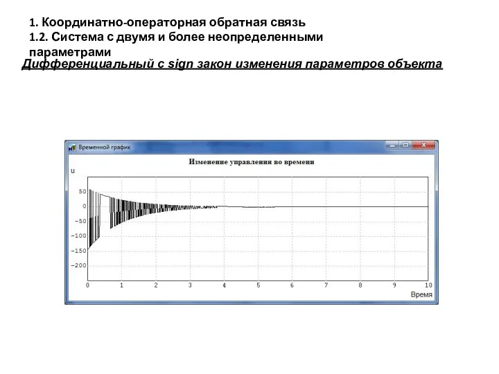 Дифференциальный с sign закон изменения параметров объекта 1. Координатно-операторная обратная связь